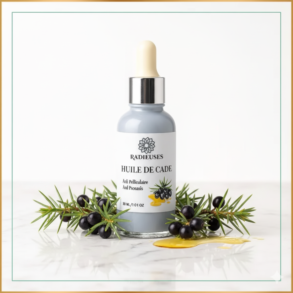 Huile de cade 30ml, soin antiseptique naturel, flacon pipette argentée, pour cheveux et jardin