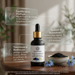 Flacon d'huile de nigelle pure Radieuses