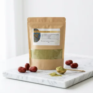 Poudre de Sidr 100g, soin lavant cheveux, sachet kraft, purifie peau et cuir chevelu