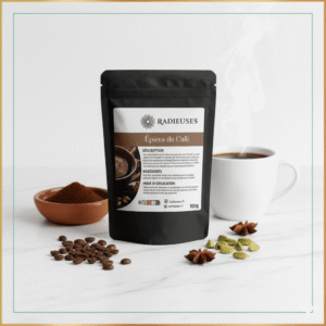 Épices pour café Radieuses - Mélange aromatique oriental 100% naturel, 100g, idéal pour sublimer le café et faciliter la digestion.