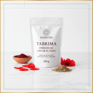 Tabrima au Akkar El Fassi Radieuses - Masque-gommage naturel 200g à base de coquelicot, pour purifier, unifier le teint et donner un éclat rosé.