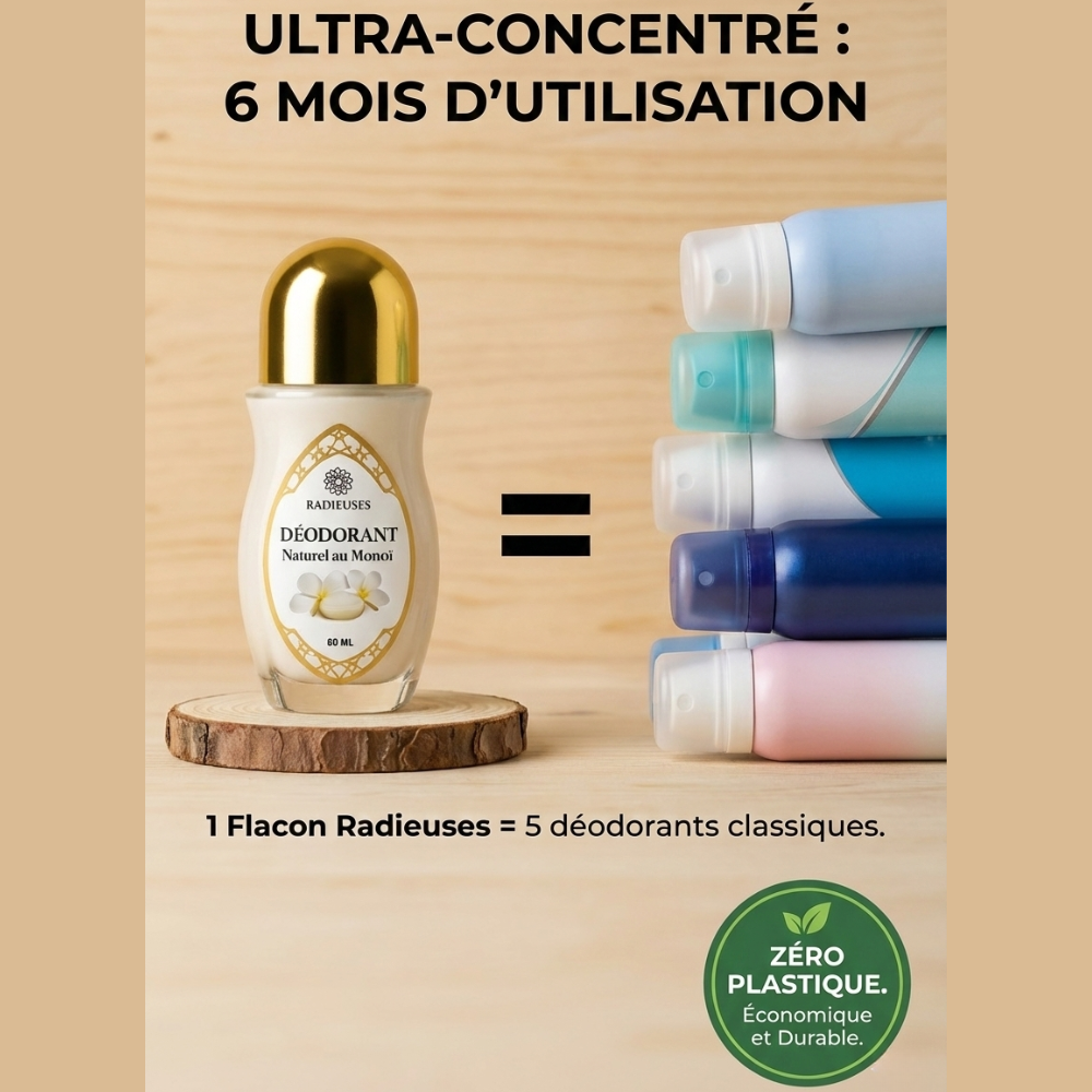 déodorant naturel radieuse economique dure 5 fois plus logtemps que les autre deodorant classique-zero dechets