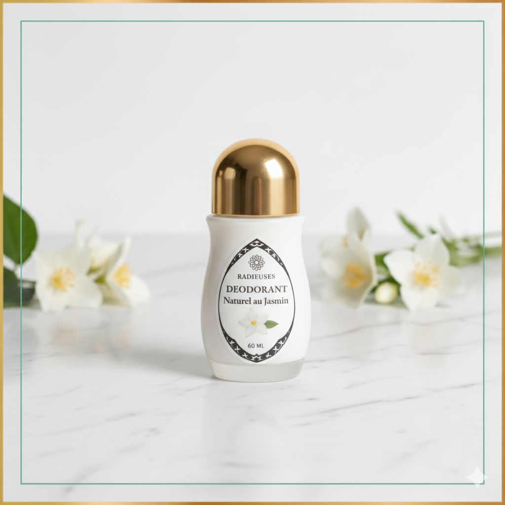 Déodorant naturel au jasmin Radieuses - Déodorant baume 60ml, anti-odeurs 100% naturel, parfumé au jasmin pour peaux sensibles.