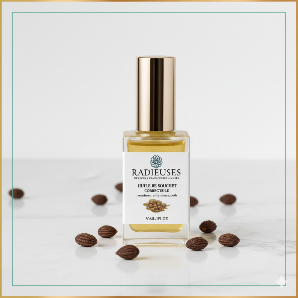 Huile de souchet pure Radieuses - Huile naturelle 30ml, anti-repousse poils, nourrit et apaise la peau après épilation.