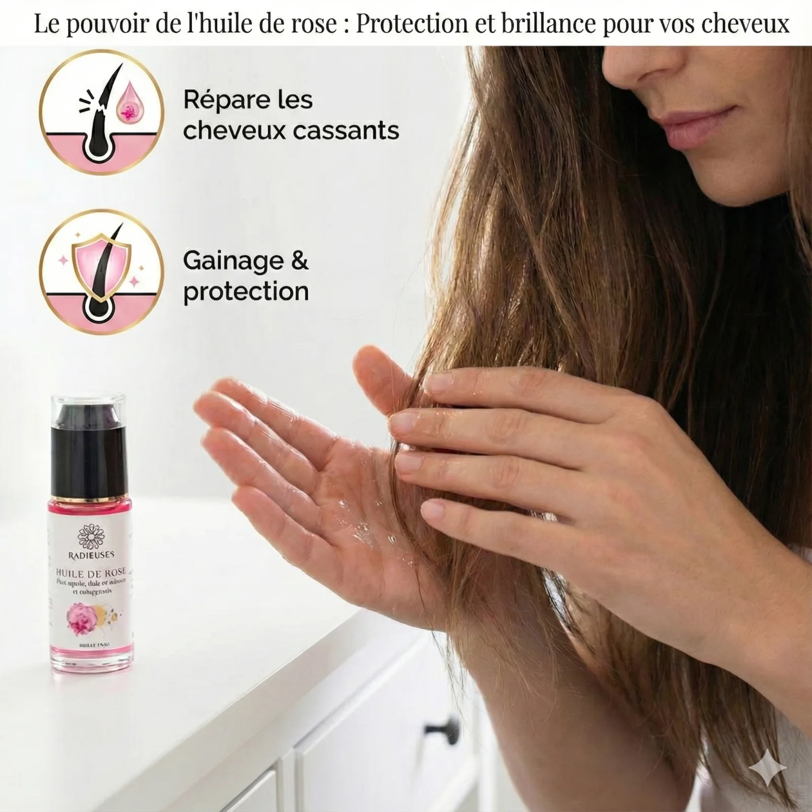 les bienfaits de l'huile-de-a-rose-sur-les-cheveux