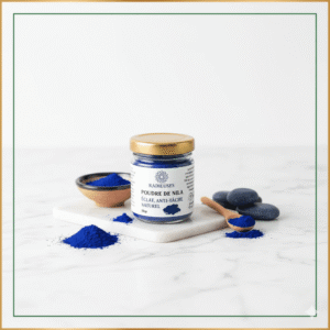 Poudre de Nila 30g, soin anti-taches naturel, pot verre doré, unifie et illumine teint