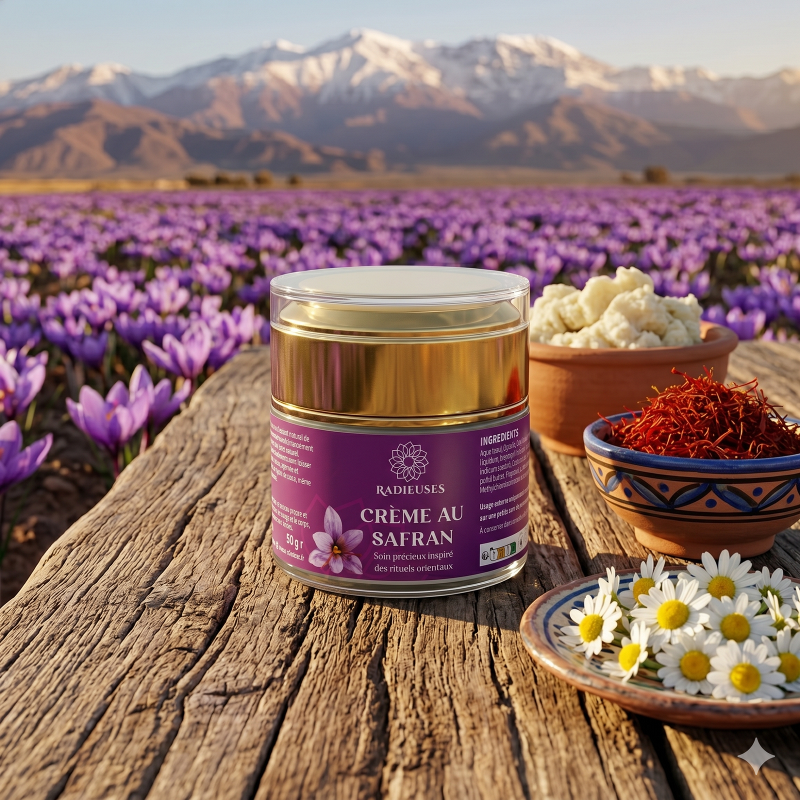 creme de safran sur le chand de crocus