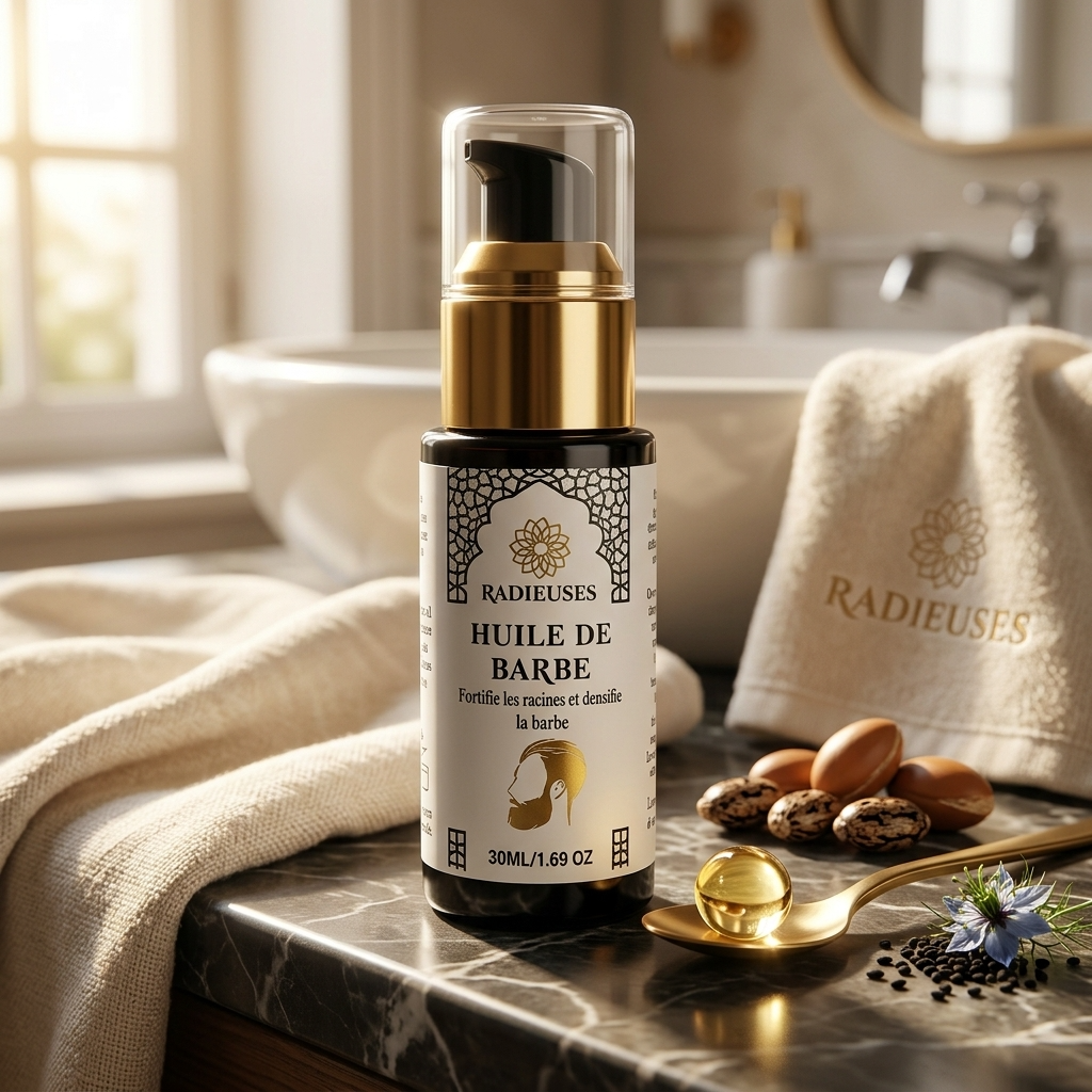 Texture huile barbe naturelle non grasse