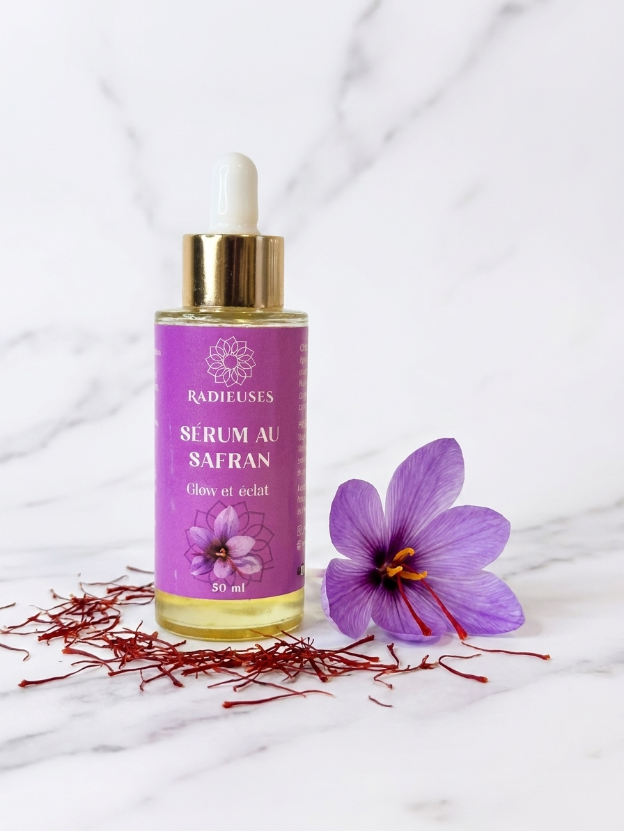 Texture onctueuse de la crème glow skin au safran